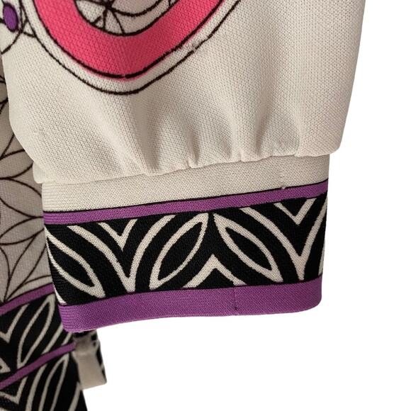 Hamilton 8 Dallas Vintage Pucci Look Print Mod Polyester Button Down Shirt L - Picture 2 of 8